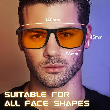 Amber Blue Light Blocking Glasses for Computer, Lightweight Bluelight Glasses Men Women,Anti-Fatigue and Migraine Relief,Gaming Glasses For Computer Screen,TV,Phones