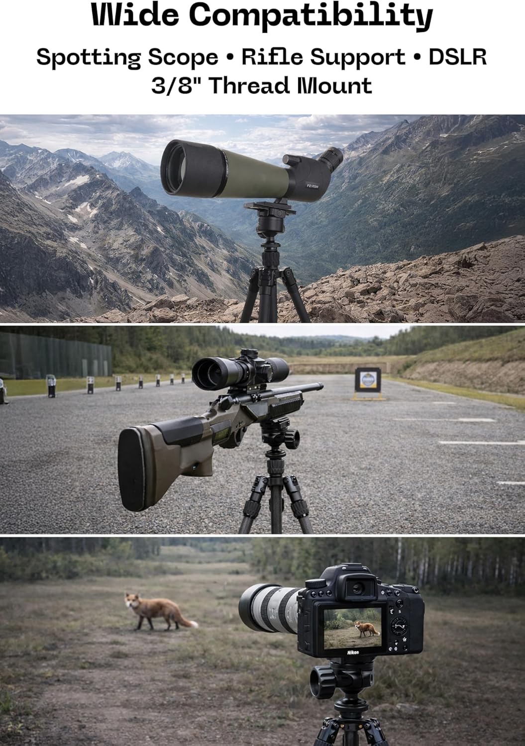 FANAUE IN-40T Tripod Ball Head, Quick Locking Low Profile 40mm Ball Head Compatible with Arca Swiss/RRS, 3/8" Thread Mount Ballhead with Quick Release Plate for Monopod, DSLR, Max Load 44lbs /20kg