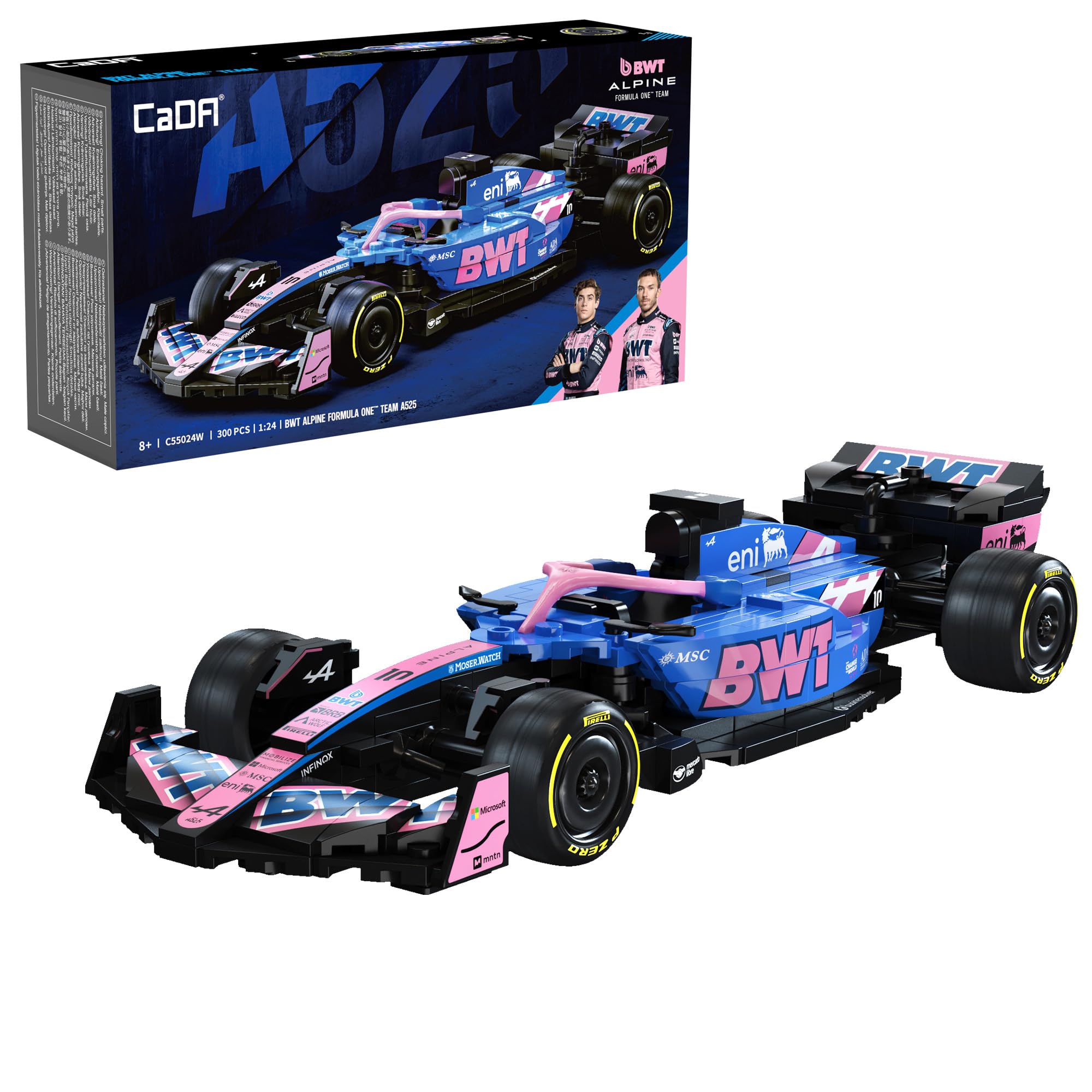 CaDA 1:24 BWT Alpine F1 Team A525 Racing Car - 300 pcs - Self-Build Brick Building Block Model C55024W