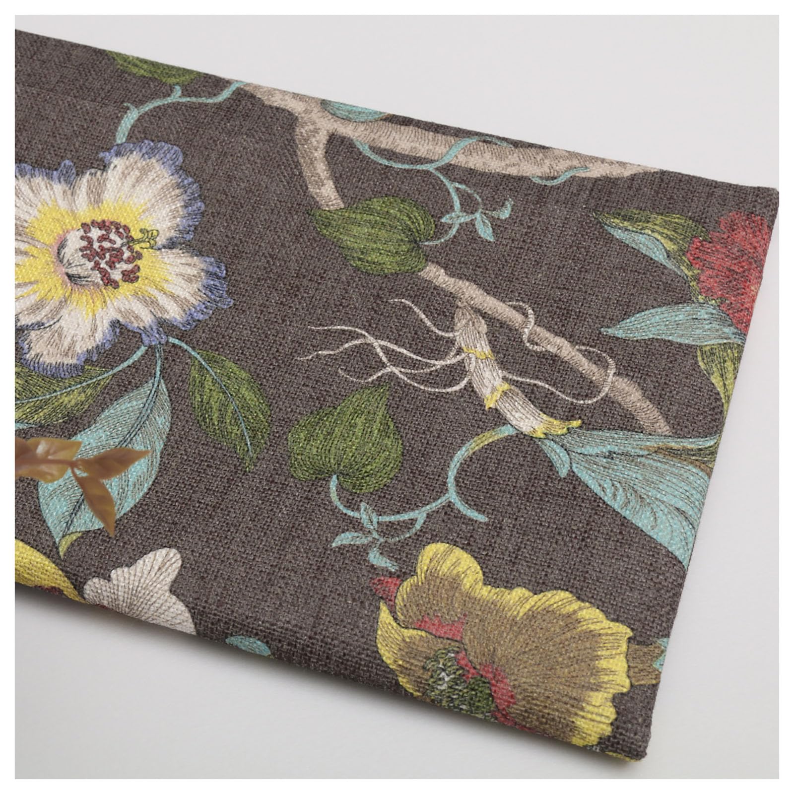 200 x 145 cm - Tissu en lin imprimé - Vendu au mètre - Tissu d'ameublement - Fleurs