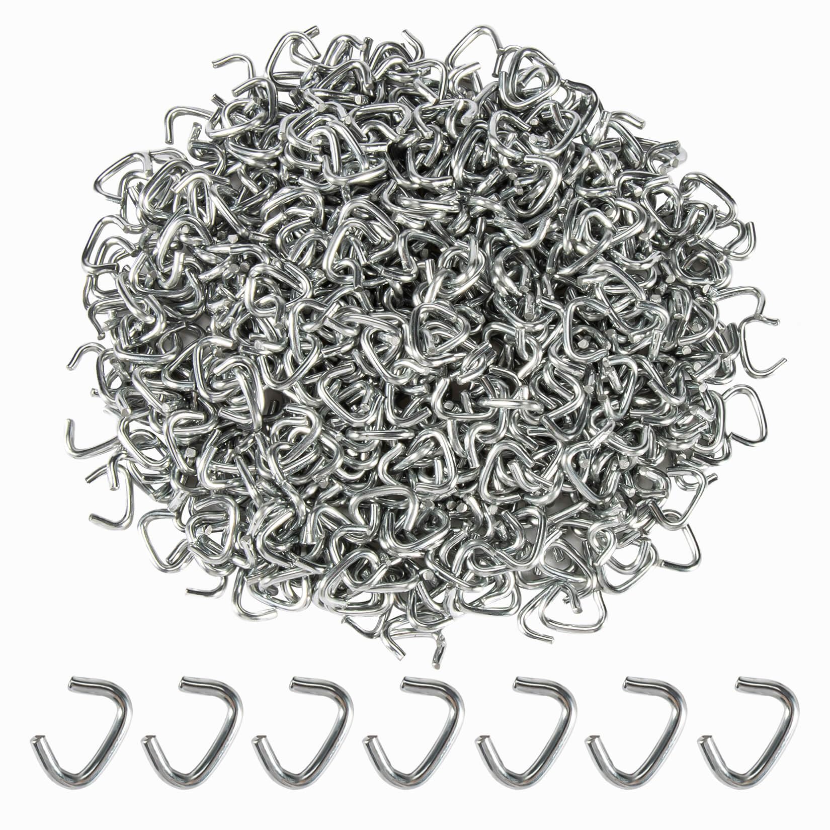 Sukh Lot de 650 anneaux de nez de porc galvanisés - Anneaux de nez de porc 3/8 - Anneaux de nez de porc robustes pour tissus d'ameublement de voiture, clôture, caisse de saucisse, meubles, ensachage,