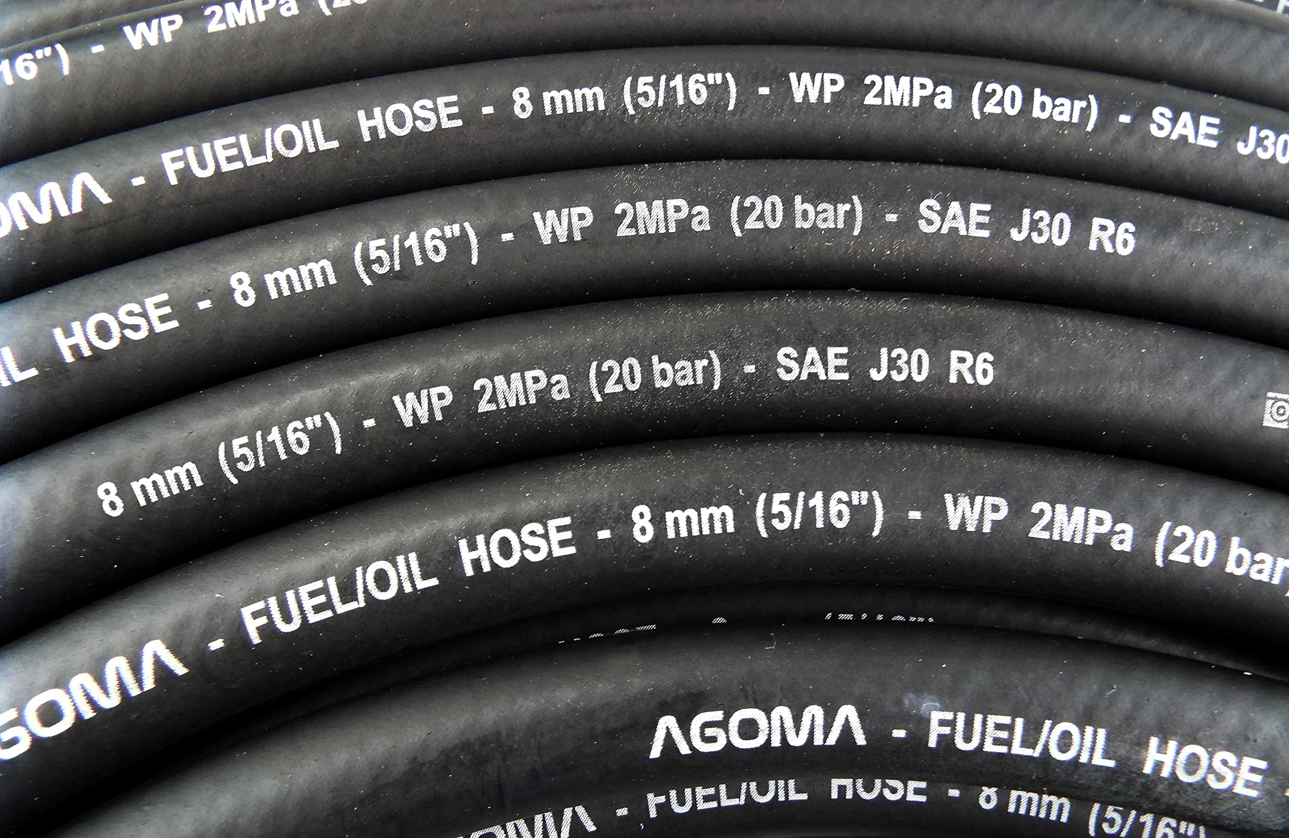 Rubber Reinforced E10 Engine Nitrile Fuel Tube,Breather Pipe,Oil,Diesel,Petrol,Water 2m Lengths Ideal for Cars,Vans and Pick-ups (5mm)