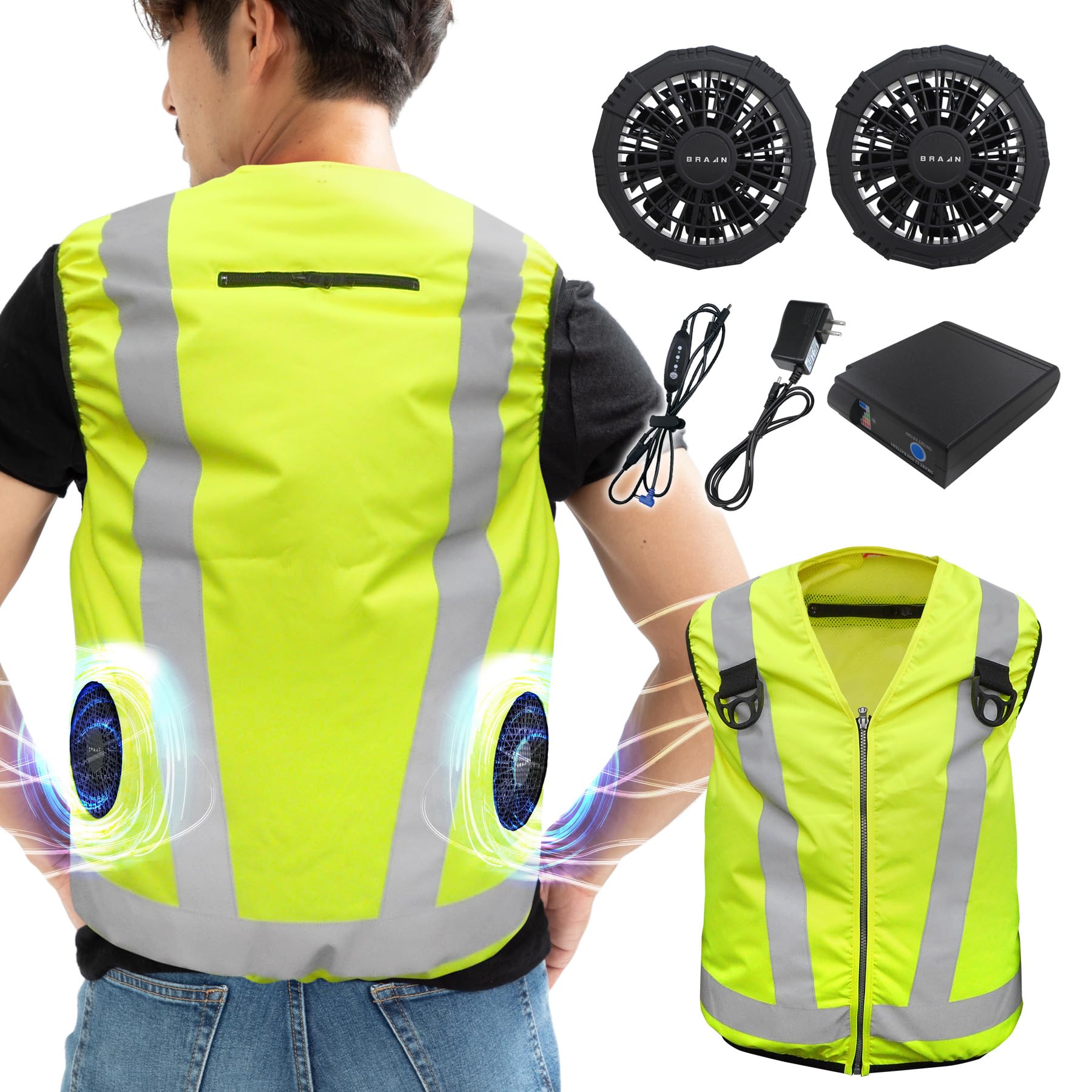 空調ベスト　フルセット　M-Lサイズ　フルハーネス対応 Amazon.co.jp: JIS規格&国際規格クラス1適合品【MESH-BR-016 高