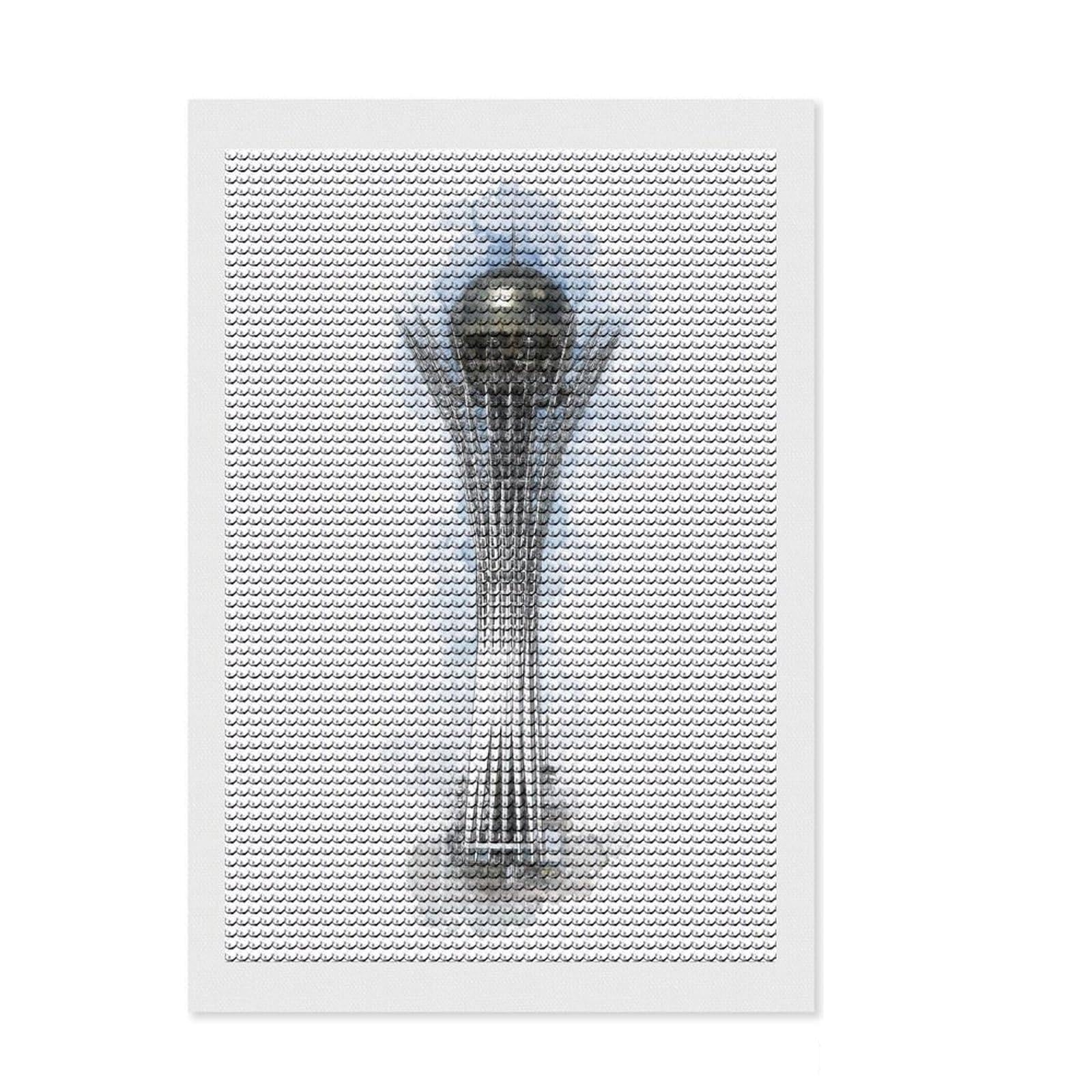 Junmoney Baiterek Tower Diamond Art Kit 8"x12", Stress Relief Craft, Satisfying Creative Project, Cosy Home Accent, for Beginners