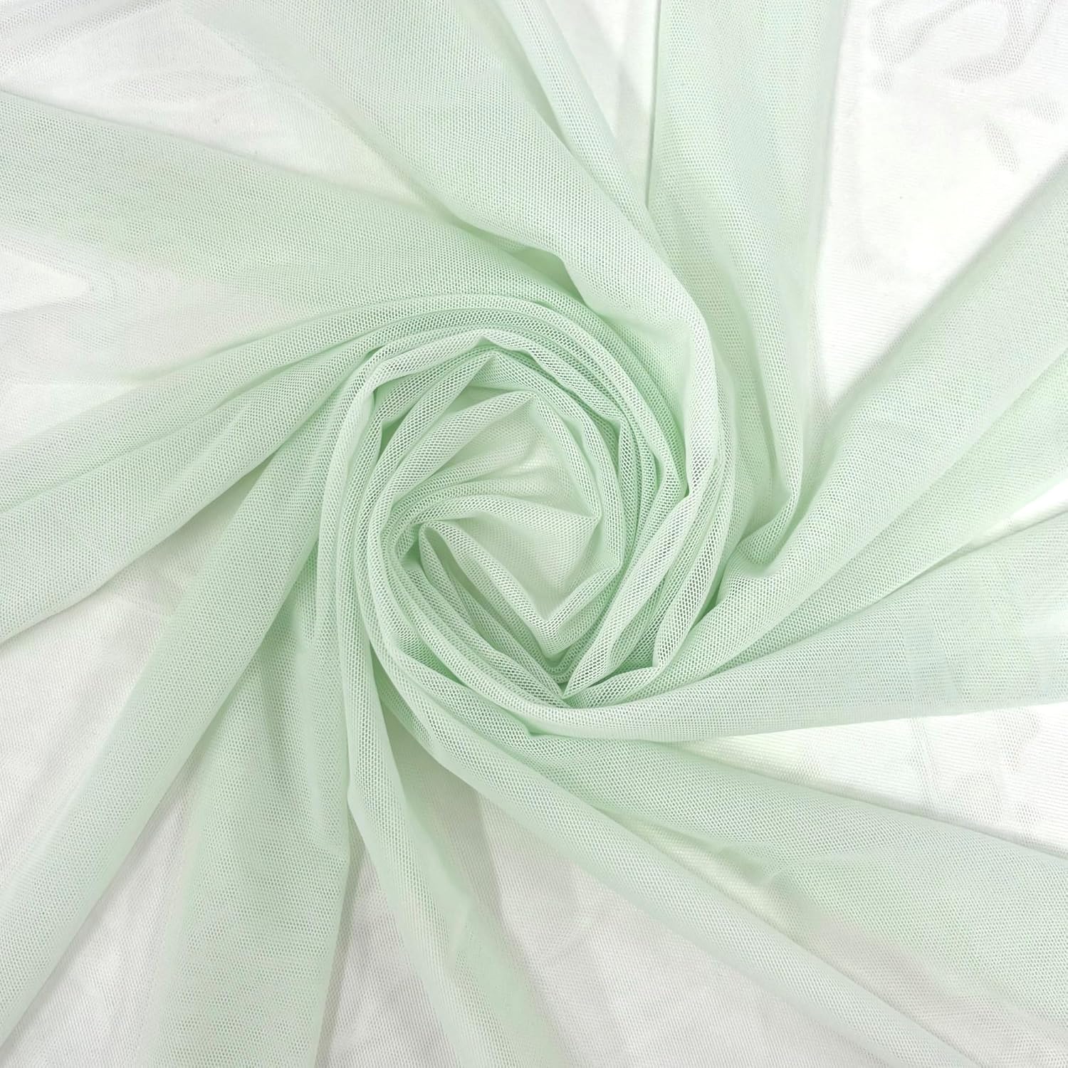 Ice Fabrics 4-Way Stretch Power Mesh Fabric by The Yard - 60" Wide Nylon Spandex Sheer Net - Breathable & Stretchy Mesh Fabric for Sewing Activewear, Dresses, Crafts - Mint - 10 Yards