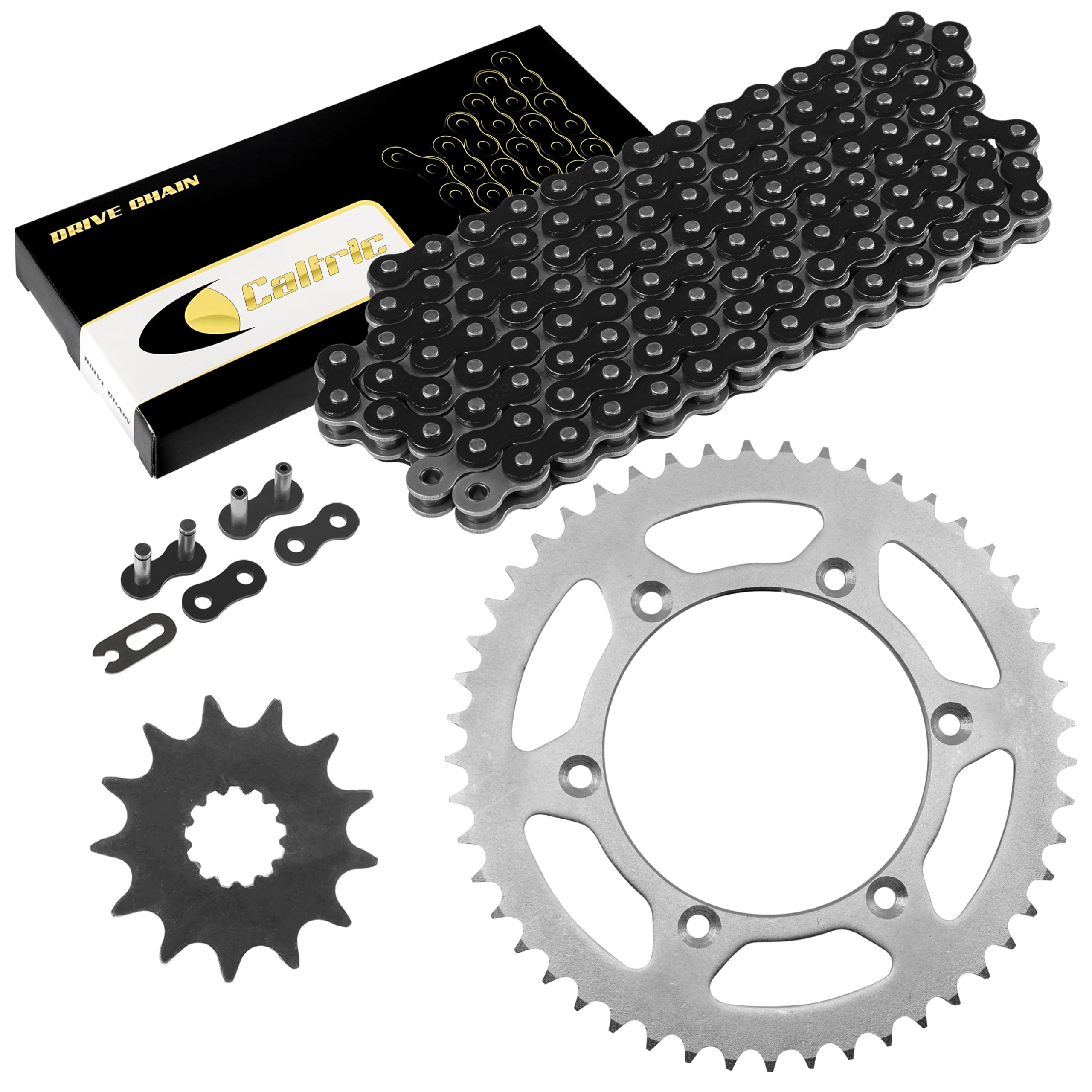 Caltric Black Drive Chain And Sprocket Kit Compatible with Yamaha Yz450F 2006-2017