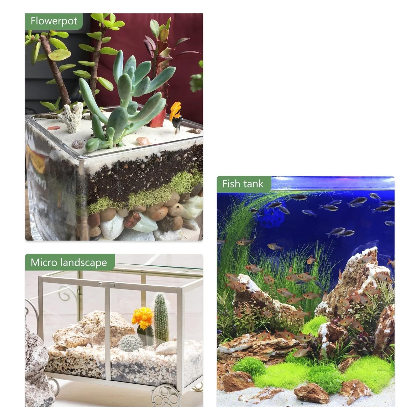 6 Stück Aquarium-Harz, Steingarten, künstliche Berglandschaft, Dekoration Für Dekor
