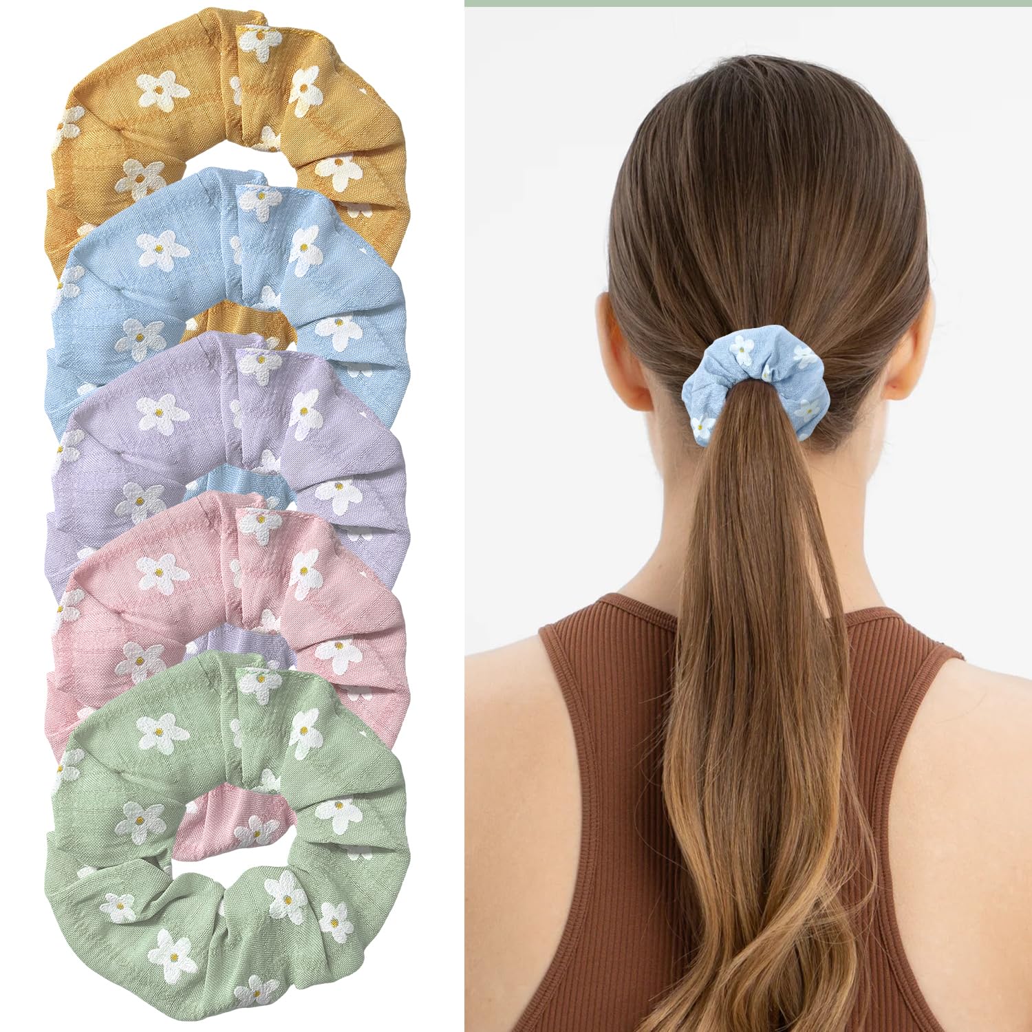 Wenlly 5 Paar Haargummis – Bunte, Doppelköpfige Pferdeschwanz-Halter Aus Acryl, Elastisch & Süß, Für Frauen & Mädchen