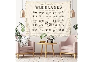 Woodland Oasis: Animal Tracks Paw Print Tapestry