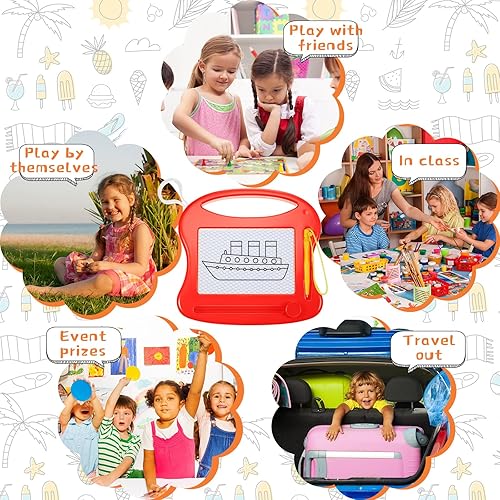 Miniatura 6 de Mini tablero magnético de dibujo de 24 piezas para niños, juego de tablero de garabatos pequeño borrable, portátil, tamaño de viaje, almohadilla de