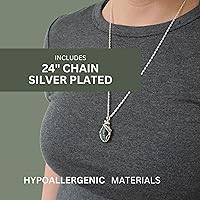 Vista 43 de NEW Designs by Nature Gems Handmade Fire Opal Necklace, October Birthstone Jewelry, With 24 Inch Silver Plated Chain, With a Gift Box, Handmade in