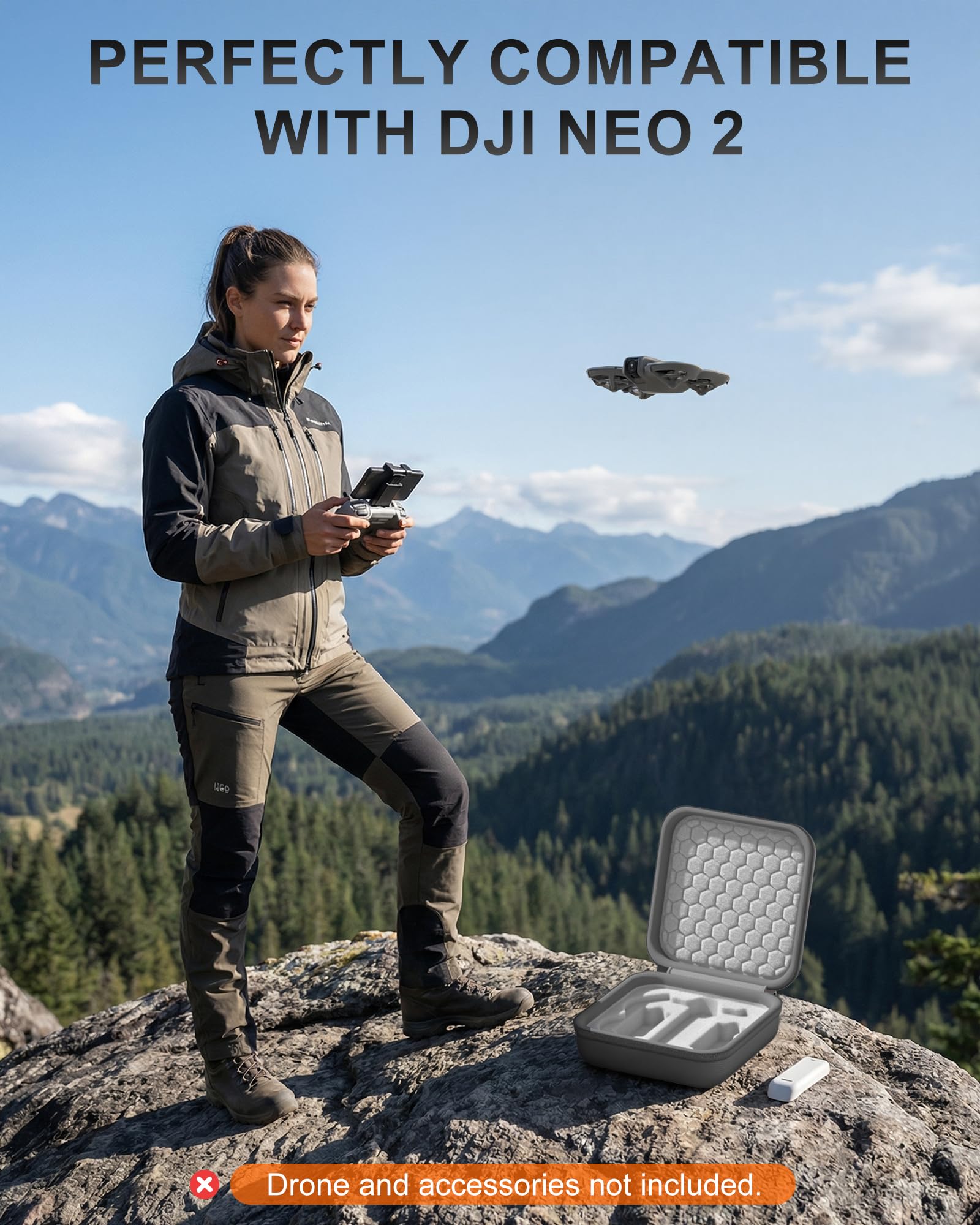 ProCase Etui do DJI Neo 2, przenośne twarde etui podróżne do DJI Neo 2 Drone (tylko etui) - szare