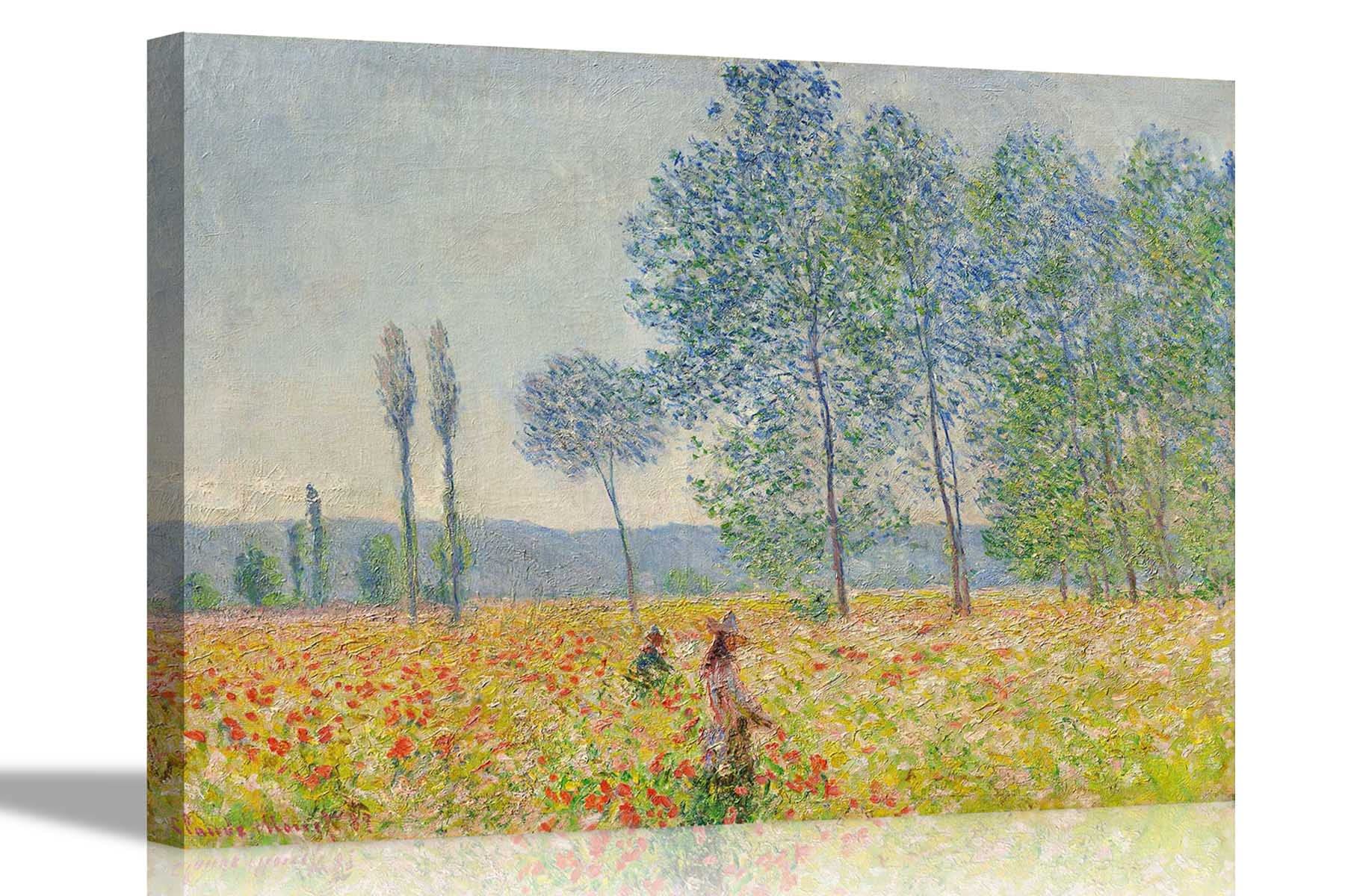 Artley Prints Under The Poplars By Claude Monet Canvas Wall Art Prints Framed Poster Home Office Pictures Livingroom Decor 76 X 50Cm (30 X 20 Inches)
