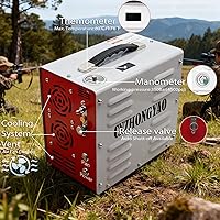 Vista 6 de PORTAIR - Compresor HPA portátil de 4500 PSI, parada automática, sin aceite/agua, convertidor de potencia integrado, compresor de aire PCP