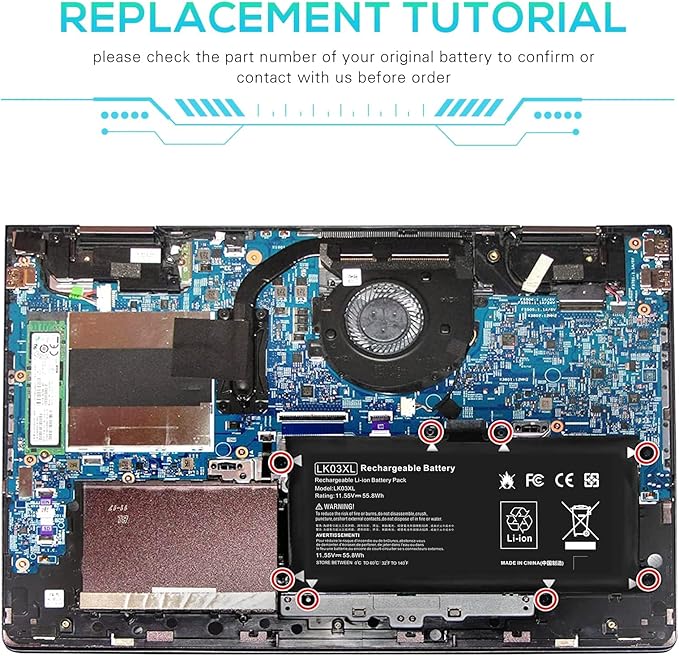 Batería LK03XL para HP Envy x360 15m-bp miniatura 8