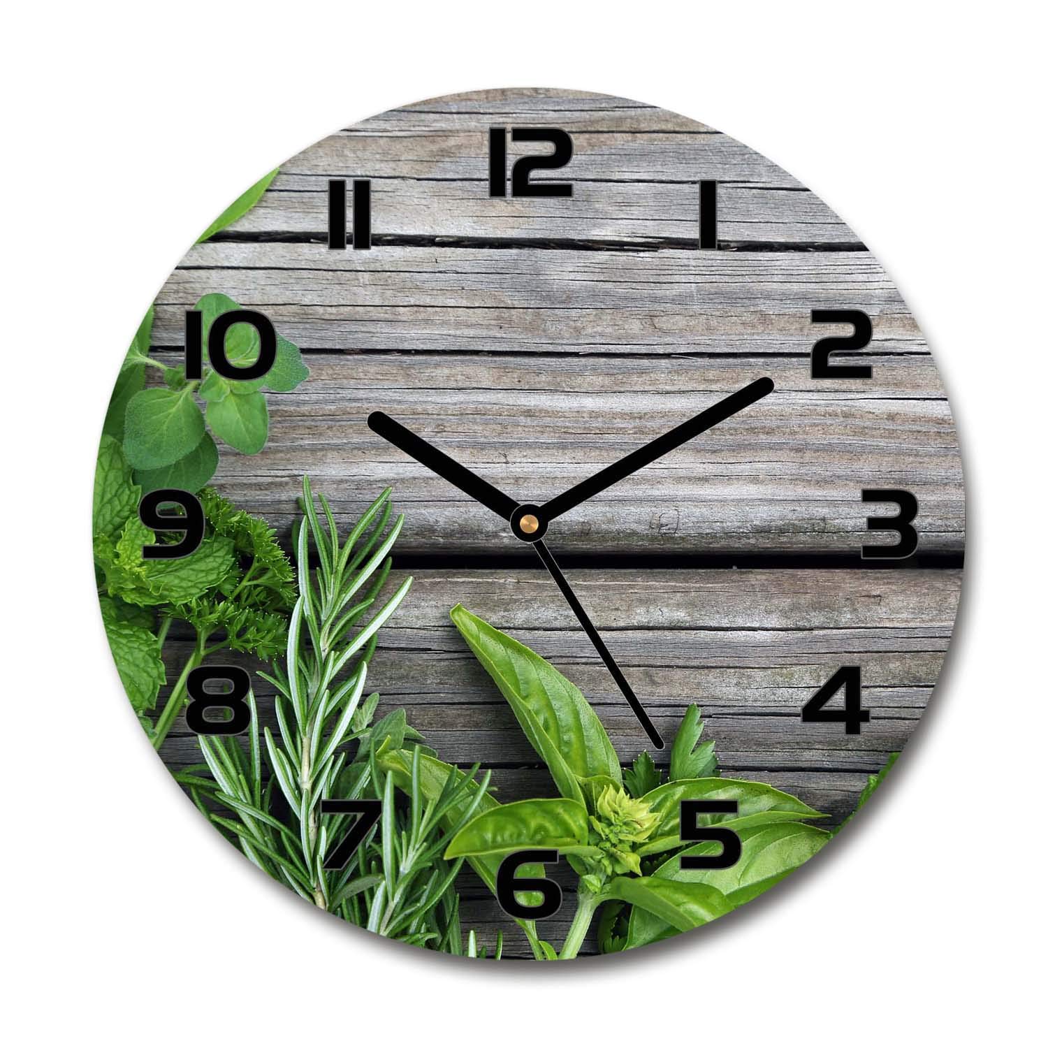 Horloge en verre herbes de fond en bois crée une ambiance zen dans votre salon design
