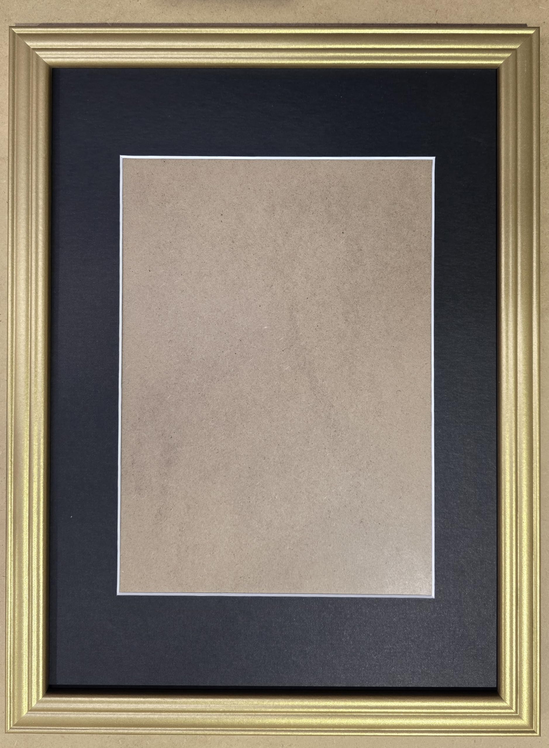 Gold Frame With White Mount/Black Mount 1300 Microns White Core (Black Mount, A2 Frame Size A3 Picture Size)