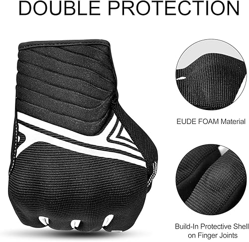 Miniatura 8 de INBIKE - Guantes de motocicleta de malla transpirable con pantalla táctil y almohadilla de palma de goma termoplástica con nudillos duros