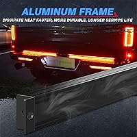 Vista 5 de MICTUNING Barra de Luz Triple para Portón Trasero Impermeable Plug-and-Play Marco de Aluminio con Conector Plano de 4 Vías - Señal de Giro