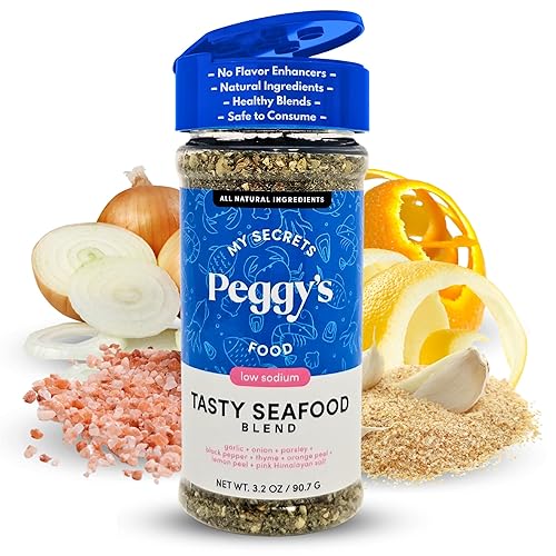 My Secrets Peggy's Food Sabrosa mezcla de condimentos de mariscos Mezcla de condimentos de especias baja en sodio Condimento natural de hierbas de