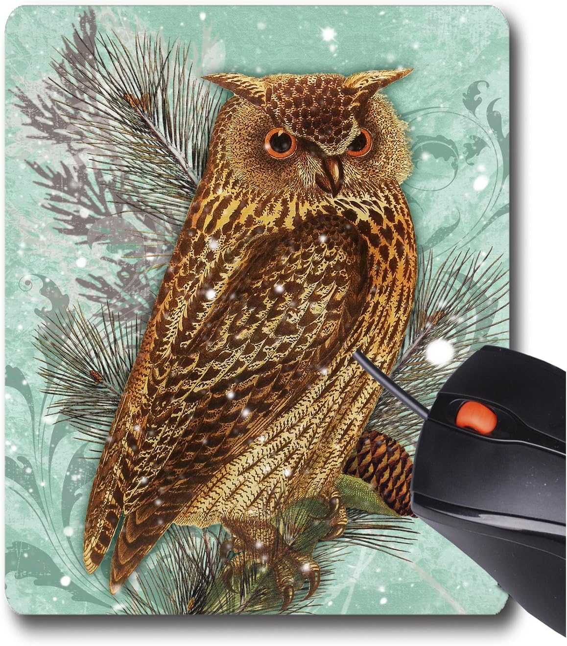 AOFFLY Tina Lavoie - Snowy Owl - Non-Slip Rubber Mousepad Gaming Mouse Pad
