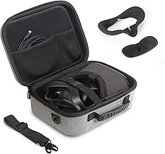 Case for Meta Quest JSVER Hard Carrying Case for Meta/ Oculus Quest VR Gaming Headset and Controllers Accessories,Includes Shoulder Strap, Silicone VR Face Mask, Lens Dustproof Cover (Gray)