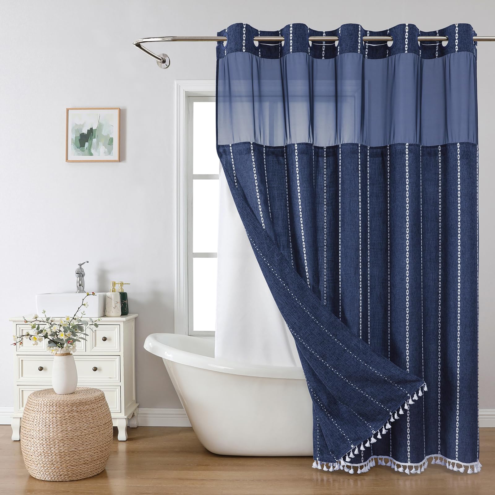 eachope Boho Farmhouse Shower Curtain