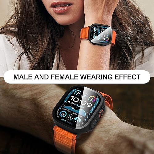 Vista 181 de Paquete de 2 fundas protectoras de pantalla de vidrio templado para Apple Watch Series 6/5/4/Series SE/SE 2/SE 3 de 1.575 pulgadas, funda protectora