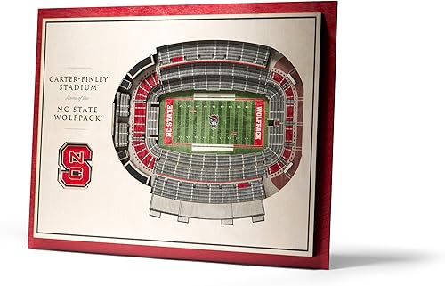 Miniatura 4 de YouTheFan NCAA NC State Wolfpack Arte de Pared 3D StadiumView de 5 Capas - Estadio Carter-Finley
