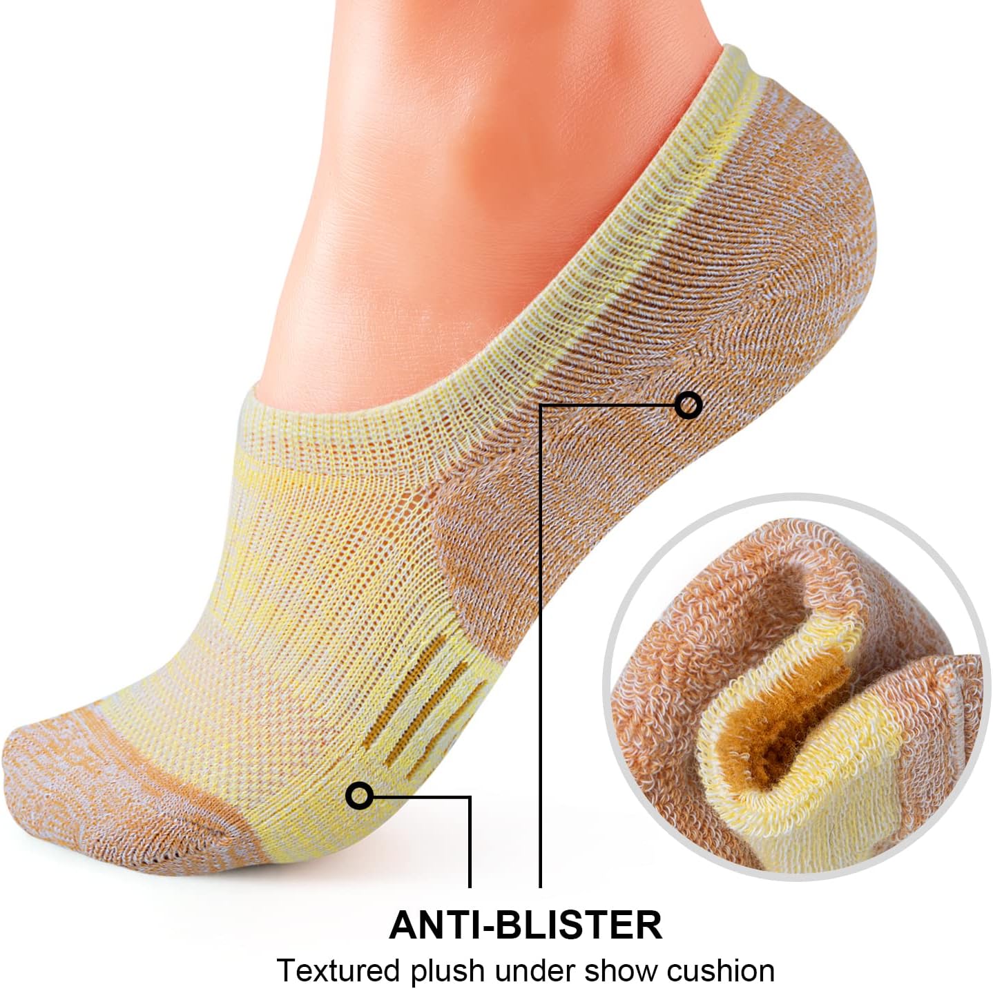 Gonii Womens No Show Socks Athletic Ankle Socks Cushioned Running Low Cut 5-8 Pairs - Image 5