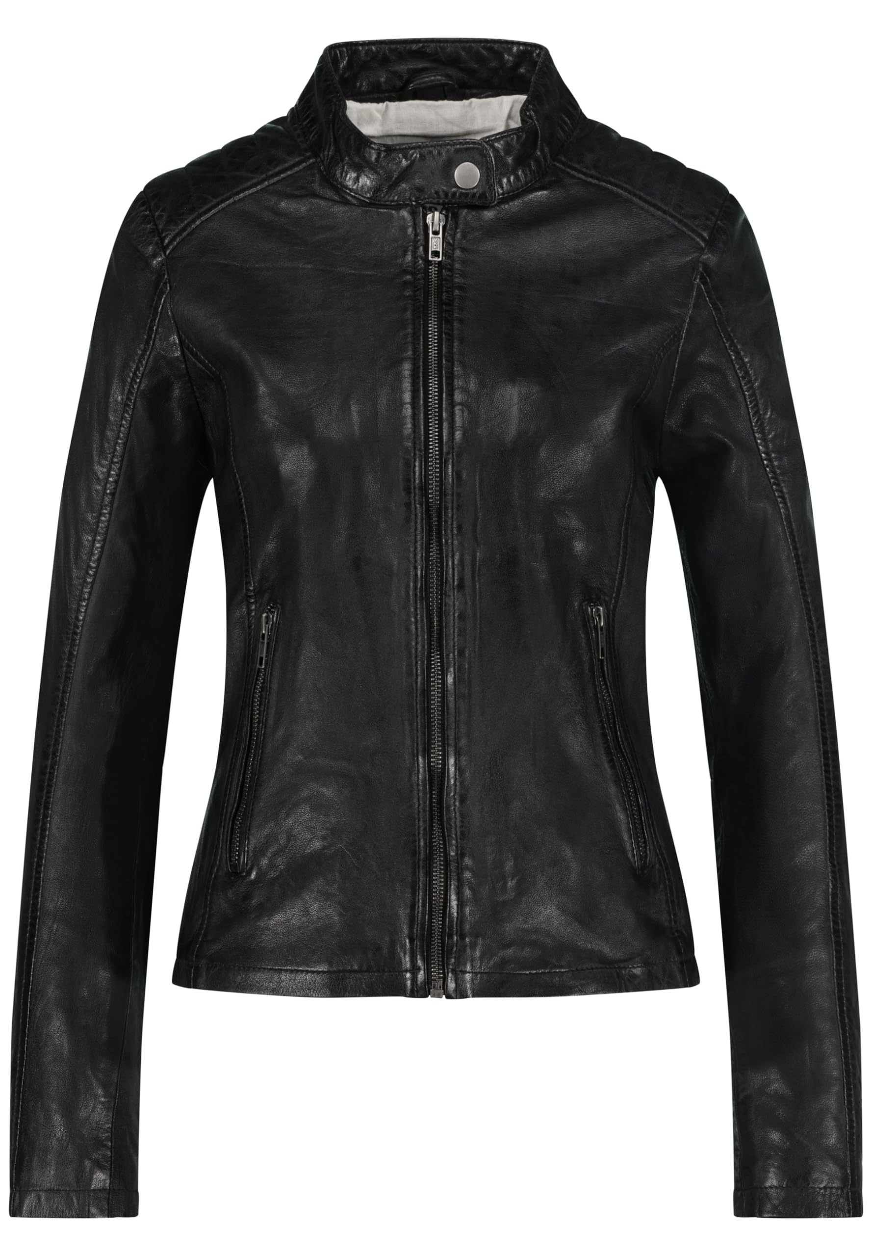 URBAN 5884 Gigi Chaqueta de Cuero para Mujer, Suave y Genuino Cuero, Abrigo de Cuero Mujer (Pack de 1)