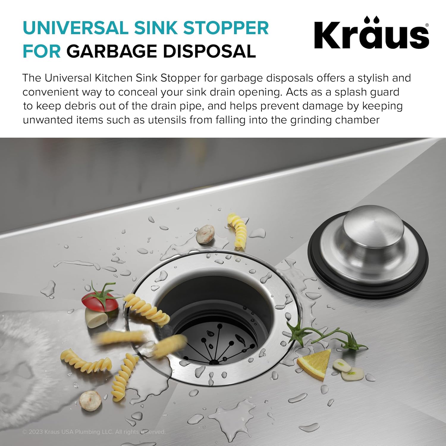 KRAUS Universal Kitchen Sink Stopper for Garbage Disposals, GDC-3