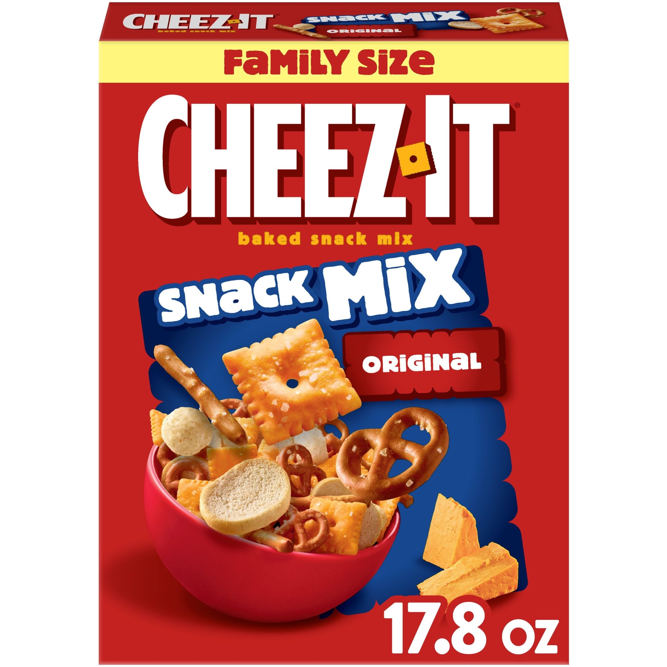 Snack Mix, Lunch Snacks, Family Size, Original, 17.8oz Box (1 Box)