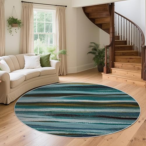 Miniatura 35 de Alfombra abstracta 5 x 7 para sala de estar, comedor, oficina, dormitorio, verde salvia Abstracto Verde Salvia,Abstracto Verde Rojo,Camelia azul