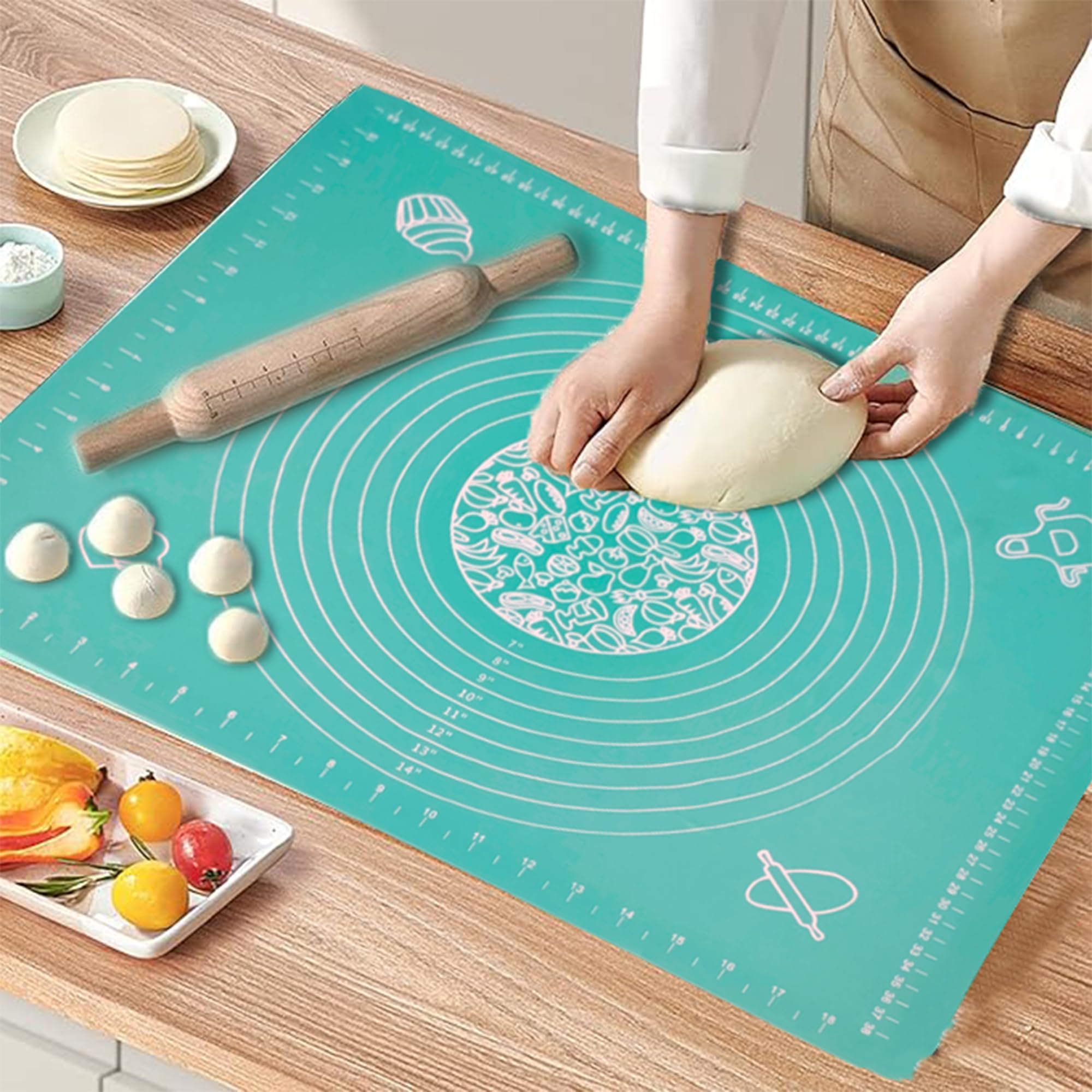 Sponsored Ad - Curated Cart 1 Pcs Silicone Baking Mat, 40x 50 Cm Extra Thick, Reusable Food Grade Silicone Mat for Making Cookies, (1PC Baking Mat Random Color)