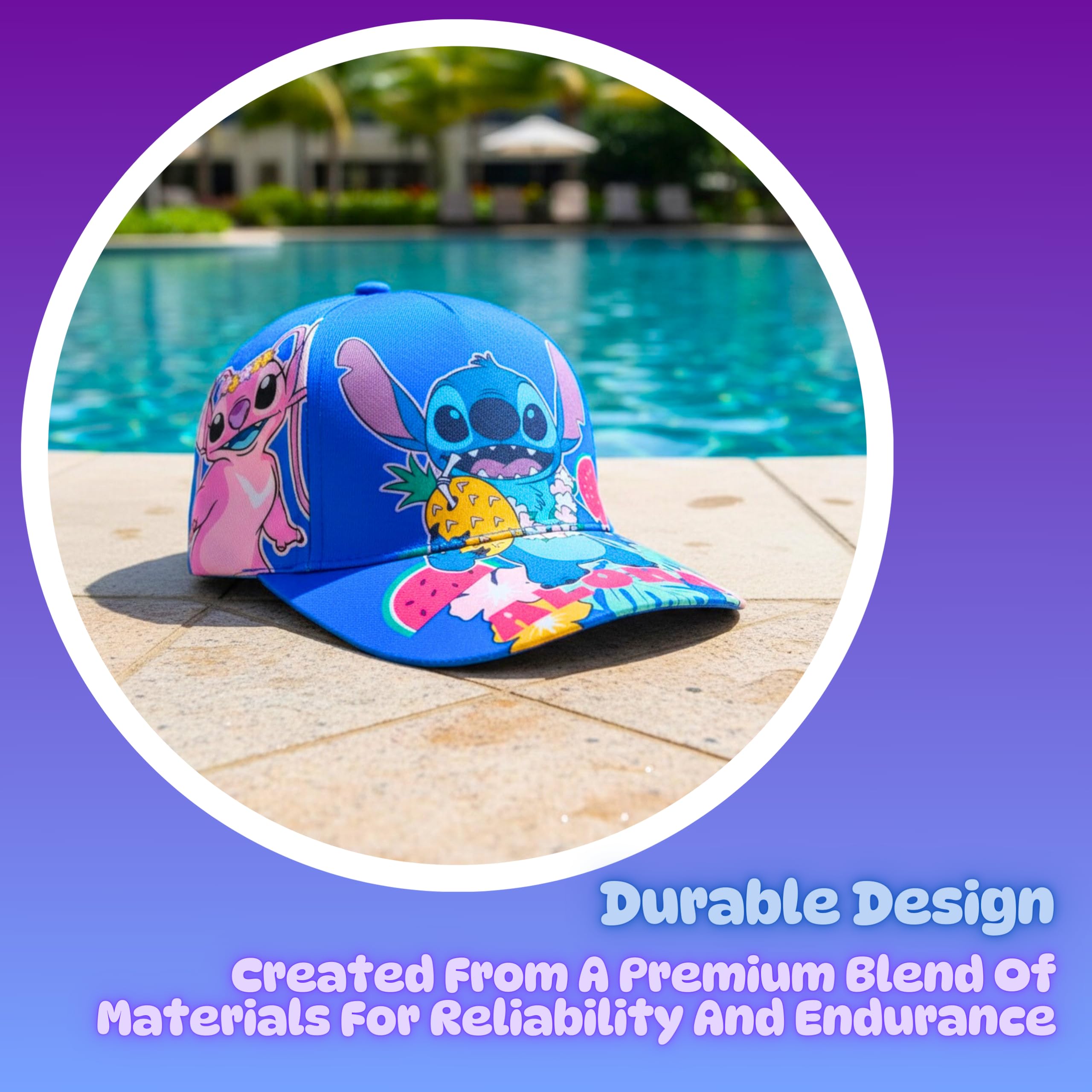 Disney Stitch y Angel Gorro para Niñas, Gorra de Beisbol de Verano Diseño Aloha, Regalo para Niñas