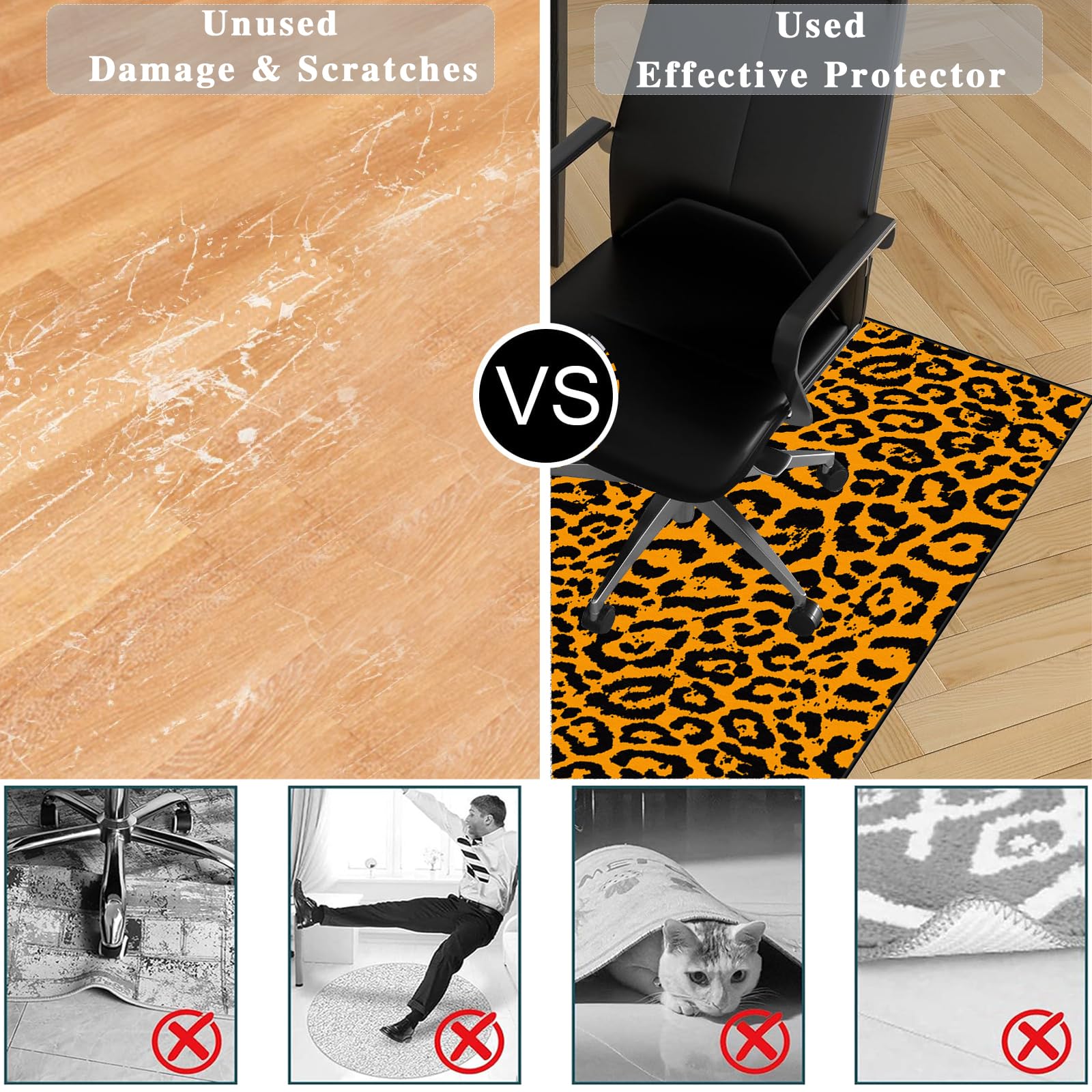 100 x 140 cm Gaming Tapis de Chaise pour Les Chaises de Jeu ou de Bureau | Tapis Chaise de Bureau | Tapis de Protection de Sol pour sols durs | Tapis Protecteur de Sol pour fauteuils de Gaming