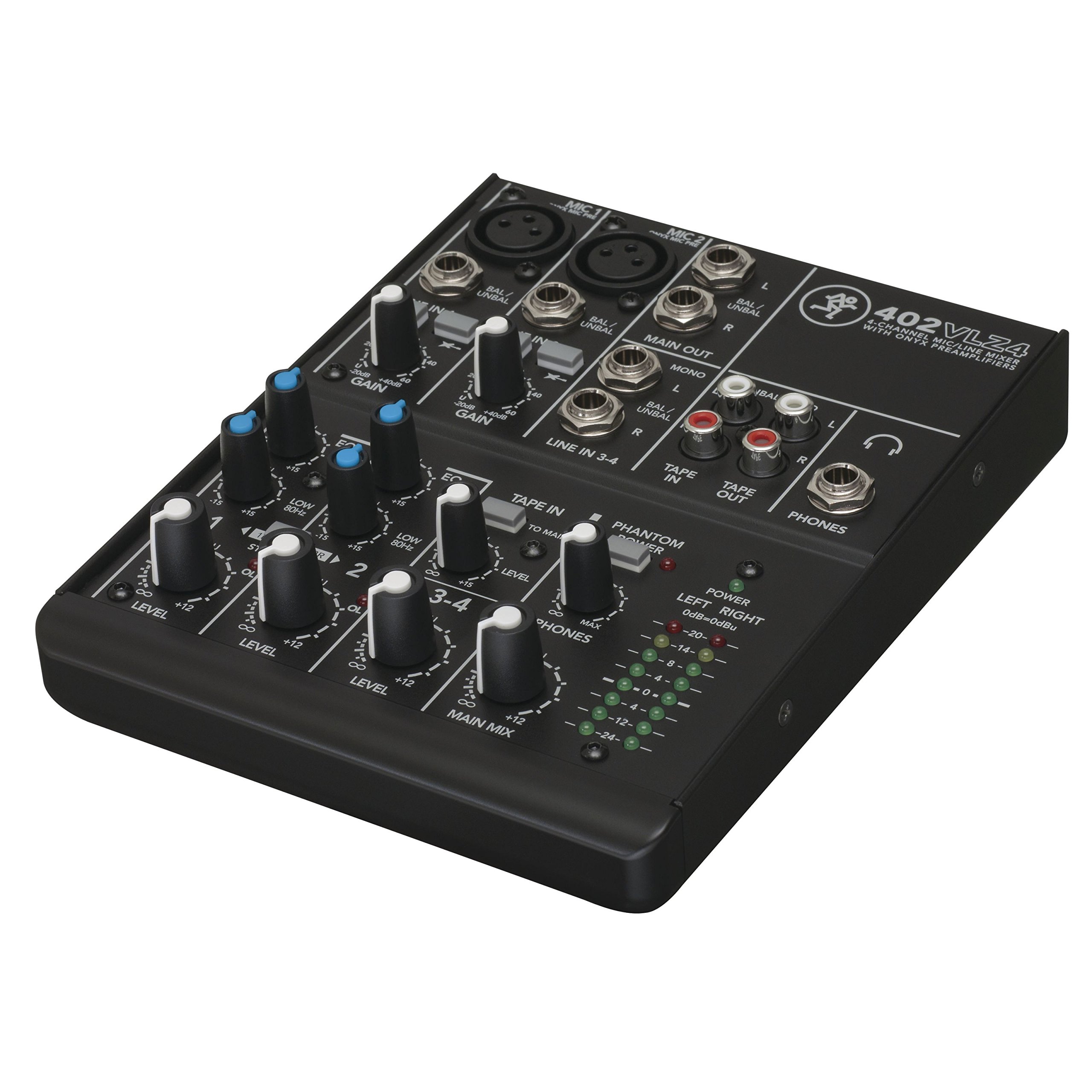 MACKIE 402VLZ4 mezclador analógico compacto de 4 canales con los legendarios previos de micro Onyx