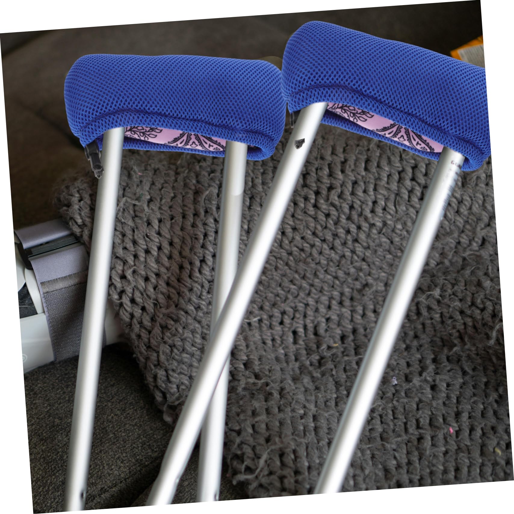 Almohadillas para Muletas Axilares 1 Par Algodón Esponja Azul