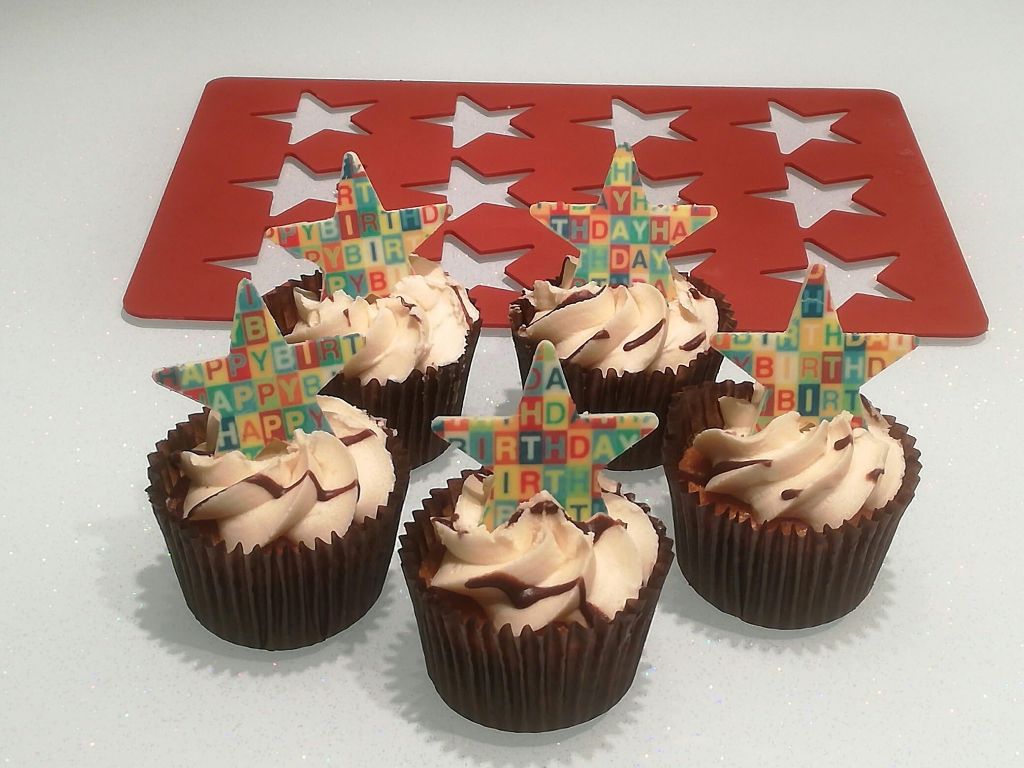 Chocolate Stencil (Silicone Chablon Mat/Mould) - Stars