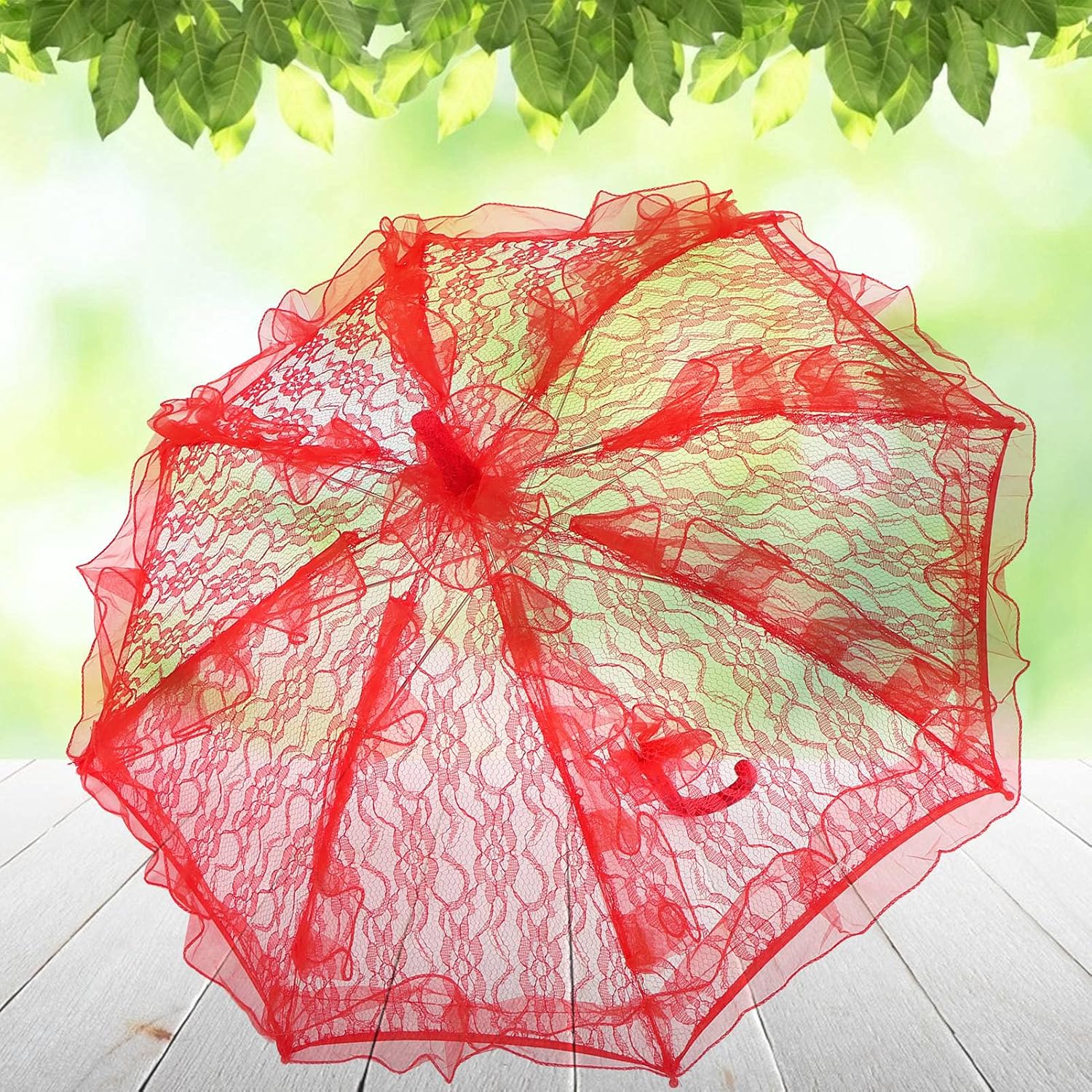Cosiki Lace Parasol, Vintage Wedding Bridal Umbrella for Tea Party, Wedding & Party Decorations