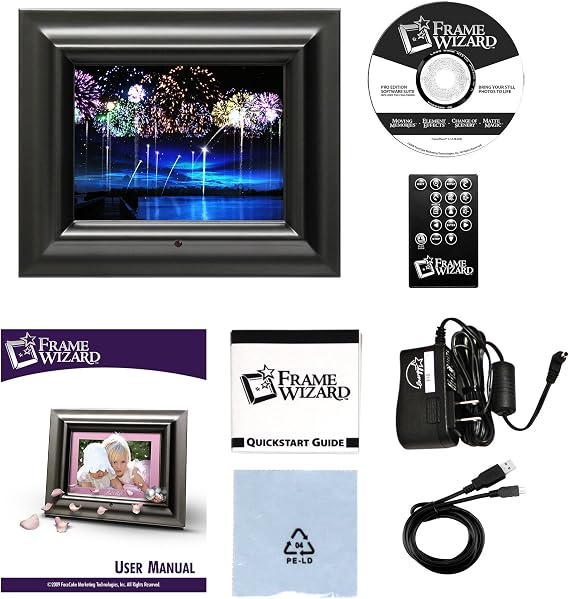 8-Inch Digital Picture Frame Includes MatteMagic, ElementEffects, and MovingMemories (Black)