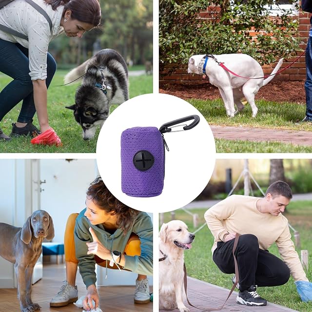 Foto 5 de 8 de Dispensador de bolsas de caca - Soporte para bolsa de perro con enganche para correa de tela de malla…