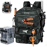 KastKing BaitSpace 50L Fishing Tackle Backpack: Removable Bait Binder, 2 Rod Holders, Waterproof Storage for Gear