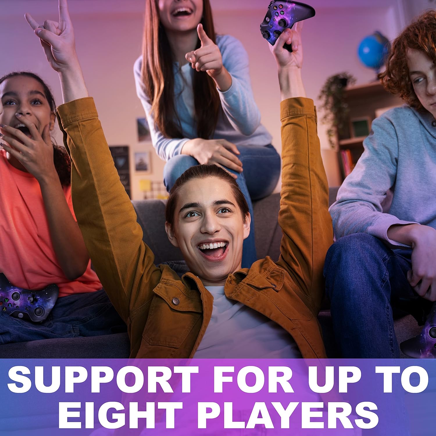 TUPSY Custom Wireless Controller Compatible with Xbox One/S/Xbox Series X/S/Window PC Galaxy Design with 3.5mm Audio Jack