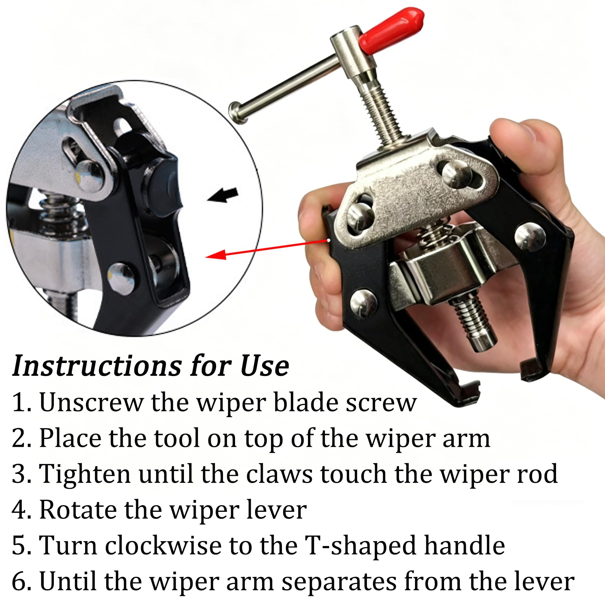 VZJYJZ Extractor De Brazos De Limpiaparabrisas, Extractor De Cojinetes, Extractor Limpiaparabrisas, Extractor Limpiaparabrisas, Apto para La Mayoría De Los Brazos De Limpiaparabrisas De Vehículos