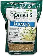Nature Jims Sprouts Alfalfa Seed – 16 Oz Organic Sprouting Seeds – Non-GMO Premium Alfalfa Seeds – Resealable Bag for Longer Freshness – Rich in Vitamins, Minerals, Fiber