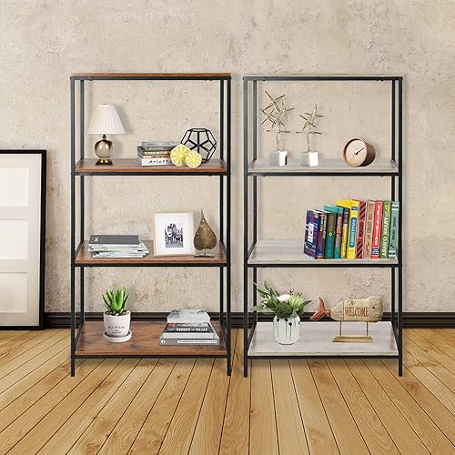 Miniatura 7 de Babion Estantería de estantería de 4 niveles organizador de almacenamiento de estantería alta estantería con soportes de marco de metal estante