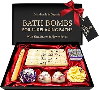 Satin Naturel Luxury Gifts for Women – Organic Handmade Bath Bombs 7pcs ...