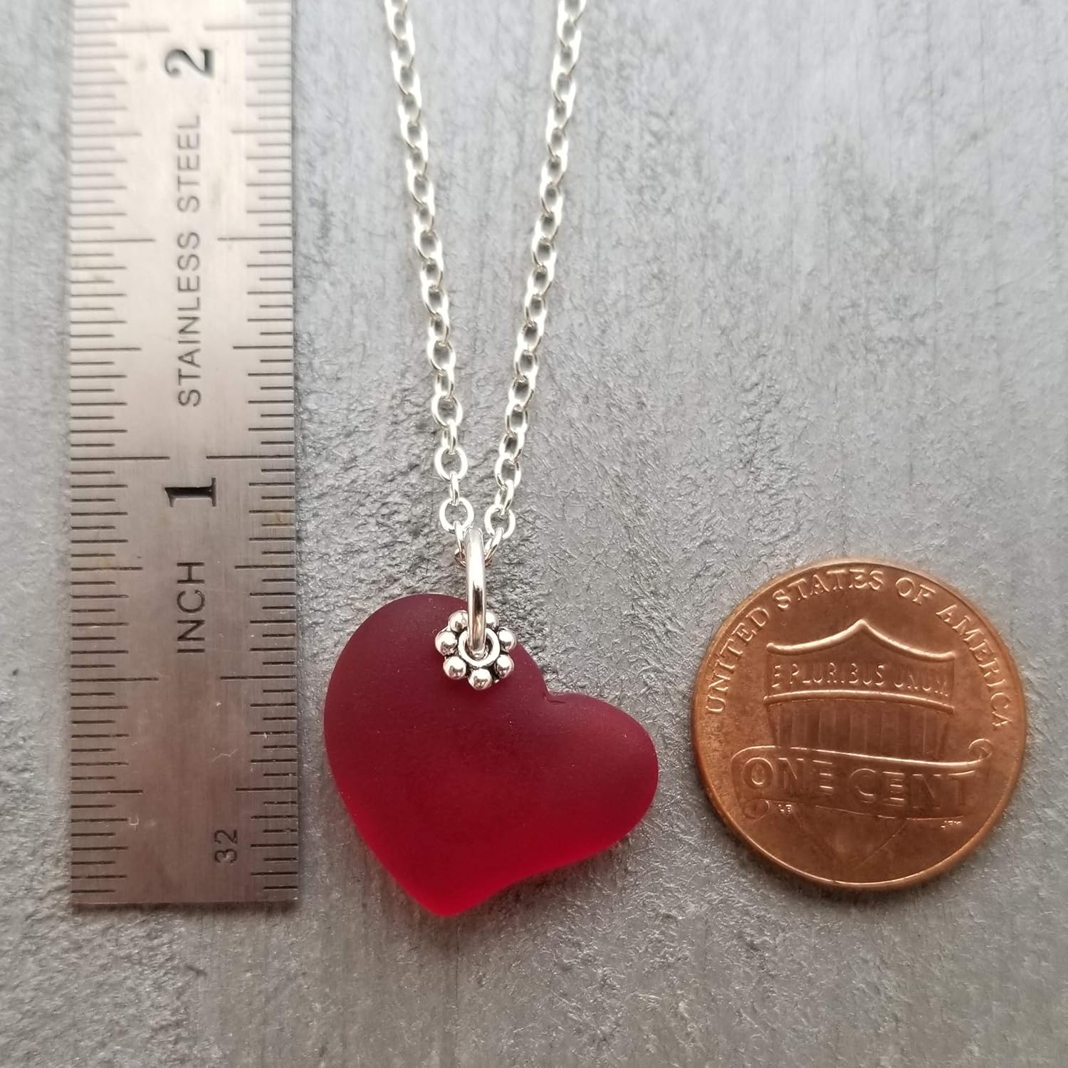 Handmade Sea Glass Necklace, Hawaiian Jewelry For Women, Minimalist Heart Necklace, Sea Glass Jewelry Birthday Gift For Women